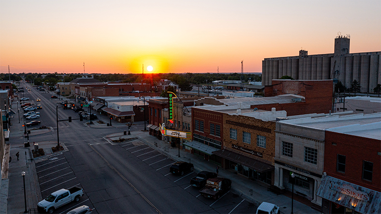 Aerial photo of downtown Woodward, OK Drone photos of downtown Woodward, OK